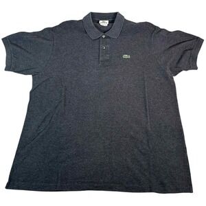 Lacoste Mens Polo Shirt Size 6 XL Gray Charcoal Short Sleeve Classic Fit